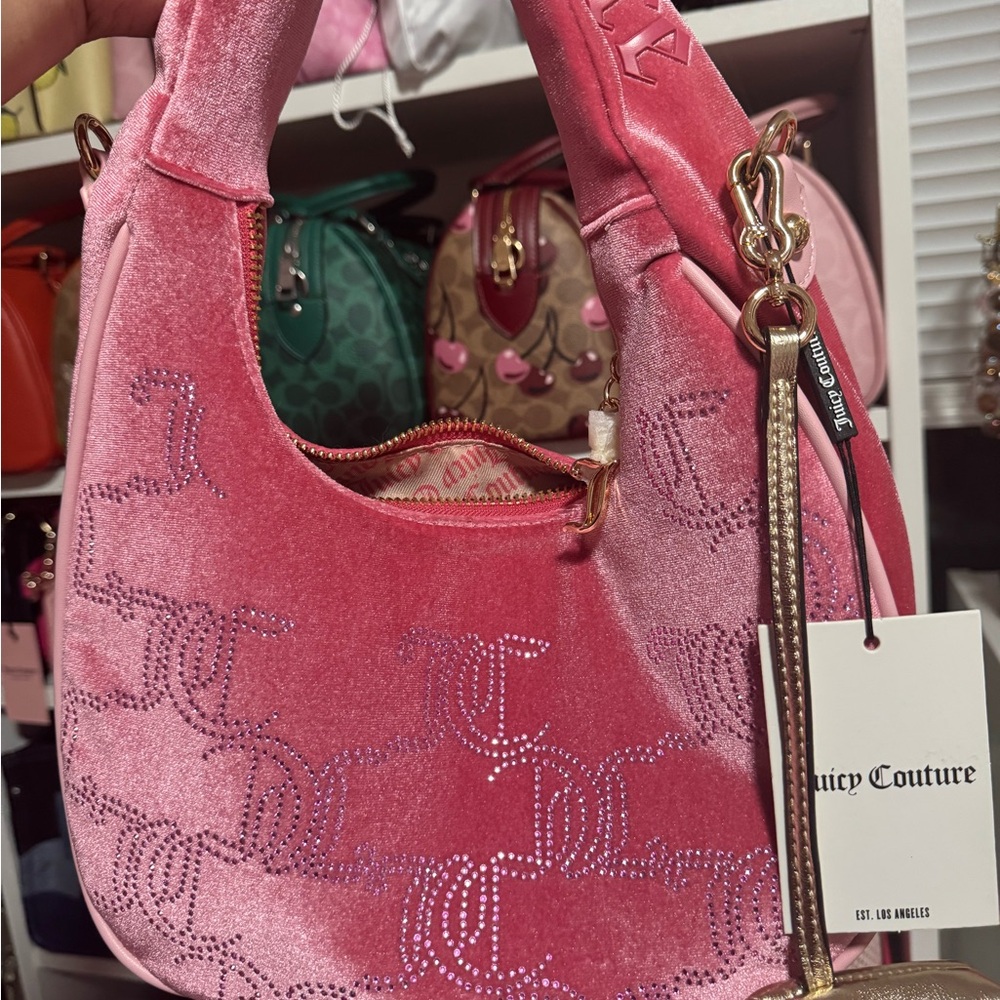 Juicy Couture UK released Pink Velvet Shoulder Bag NWT